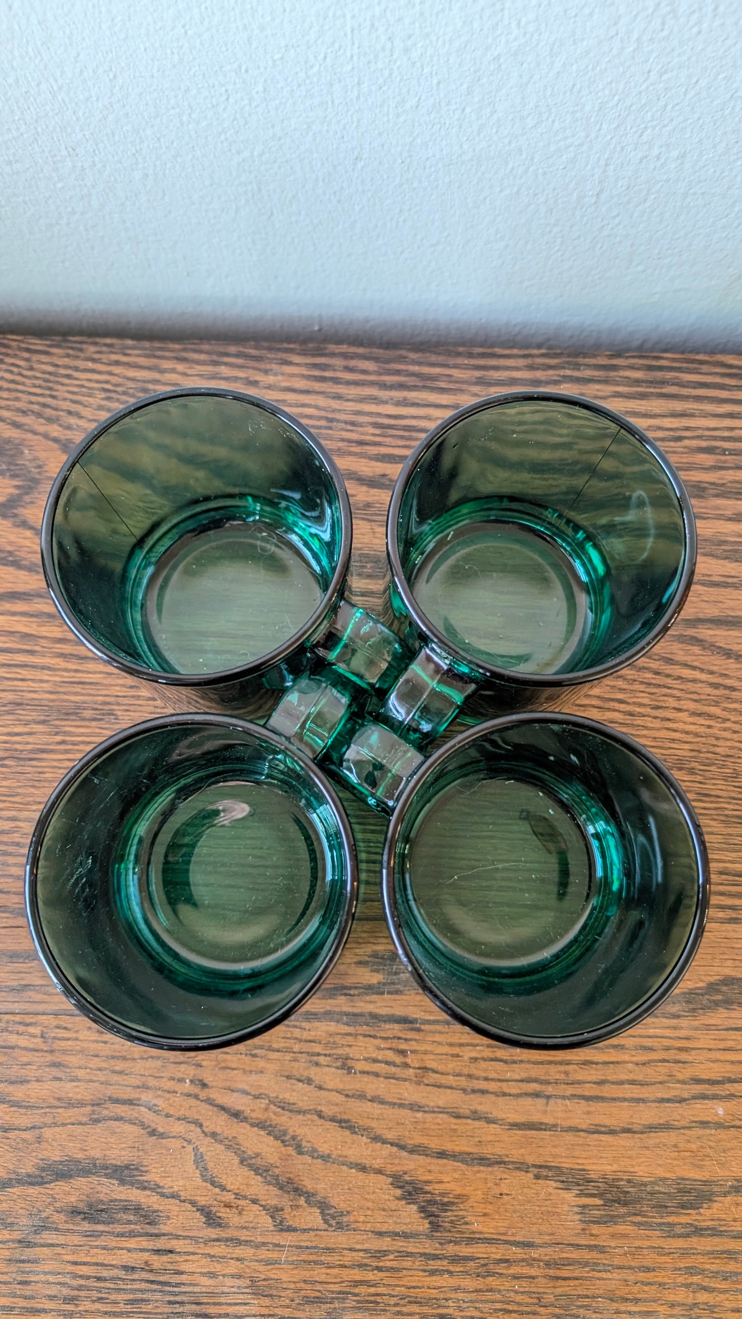 Emerald Green Glass Mugs (set of 4)