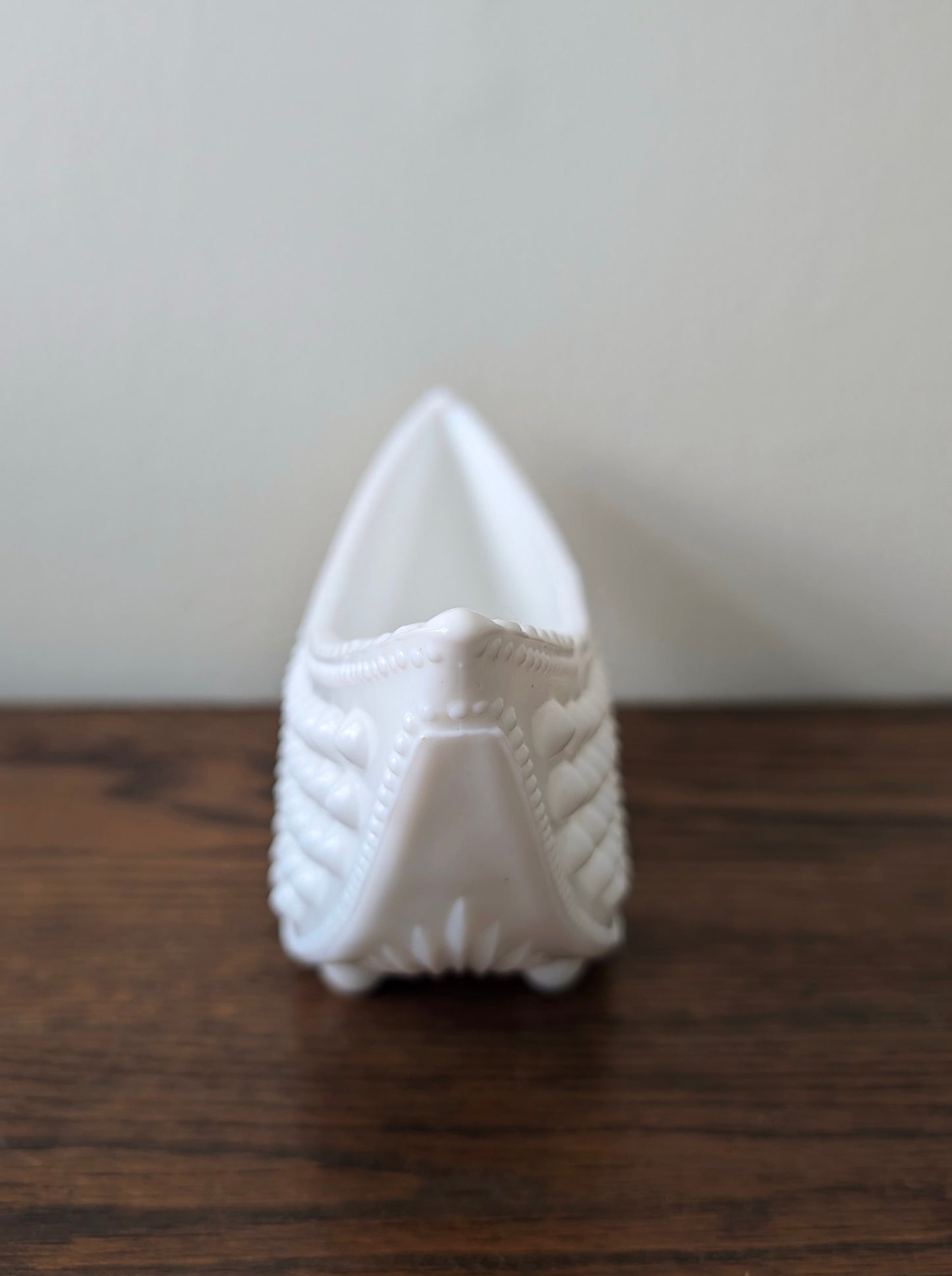 Fenton Milk Glass Crescent Dish