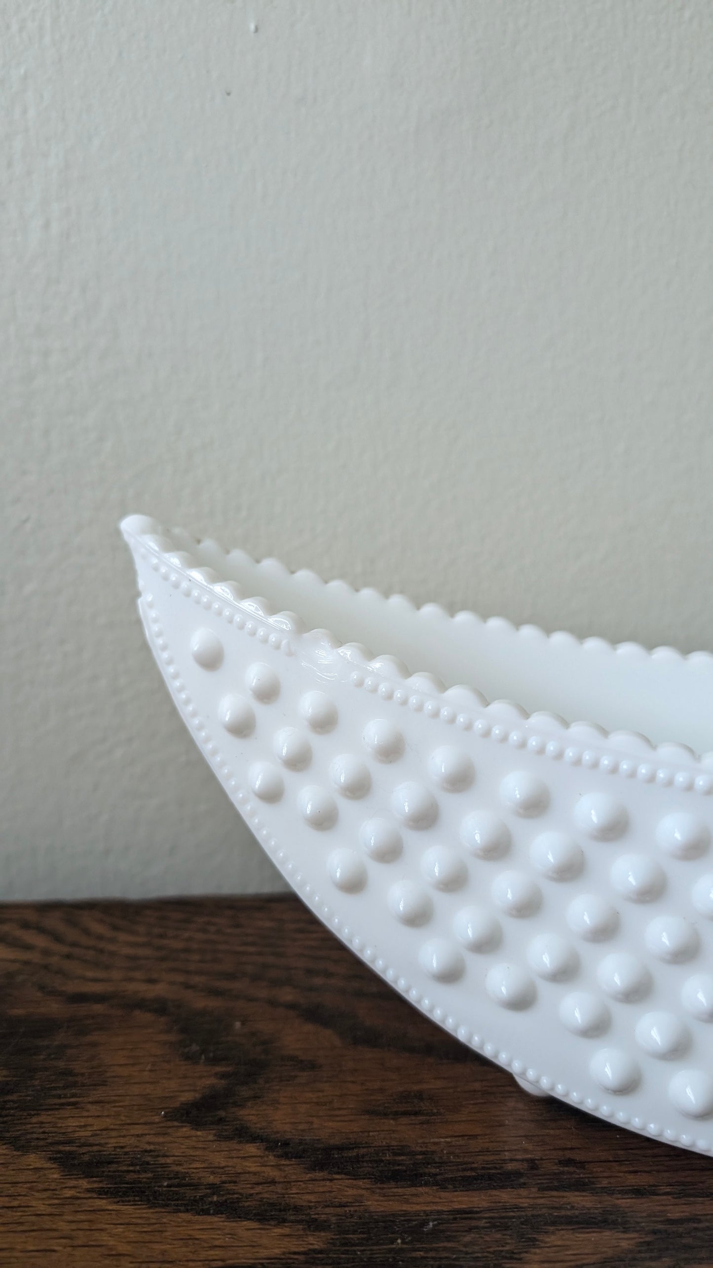 Fenton Milk Glass Crescent Dish
