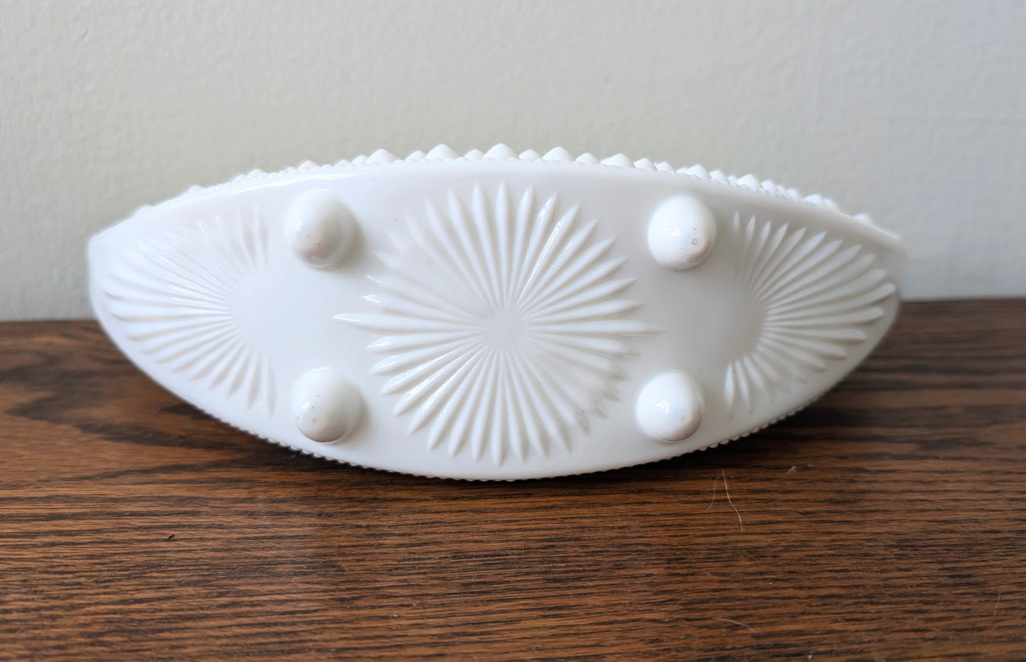 Fenton Milk Glass Crescent Dish