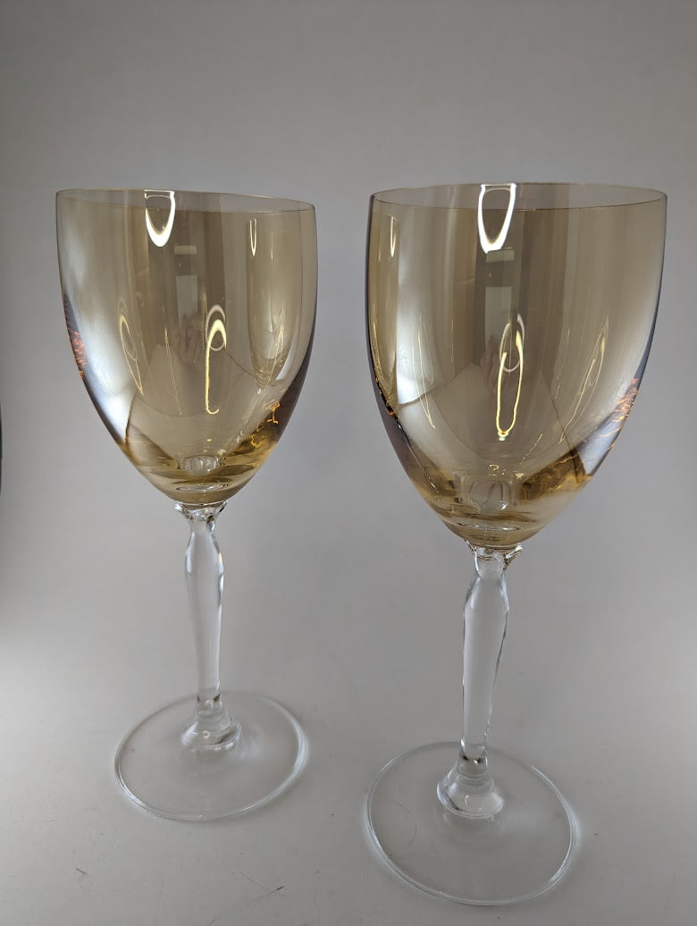 Pier 1 Golden Luster Wine Glasses (set of 2)