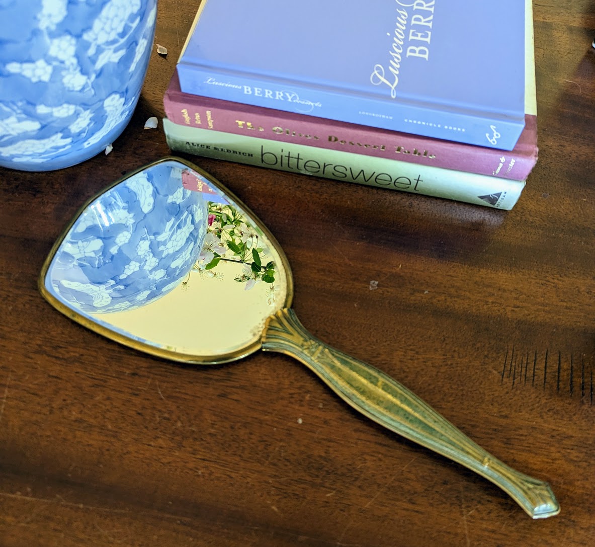 Vintage Brass Hand Mirror