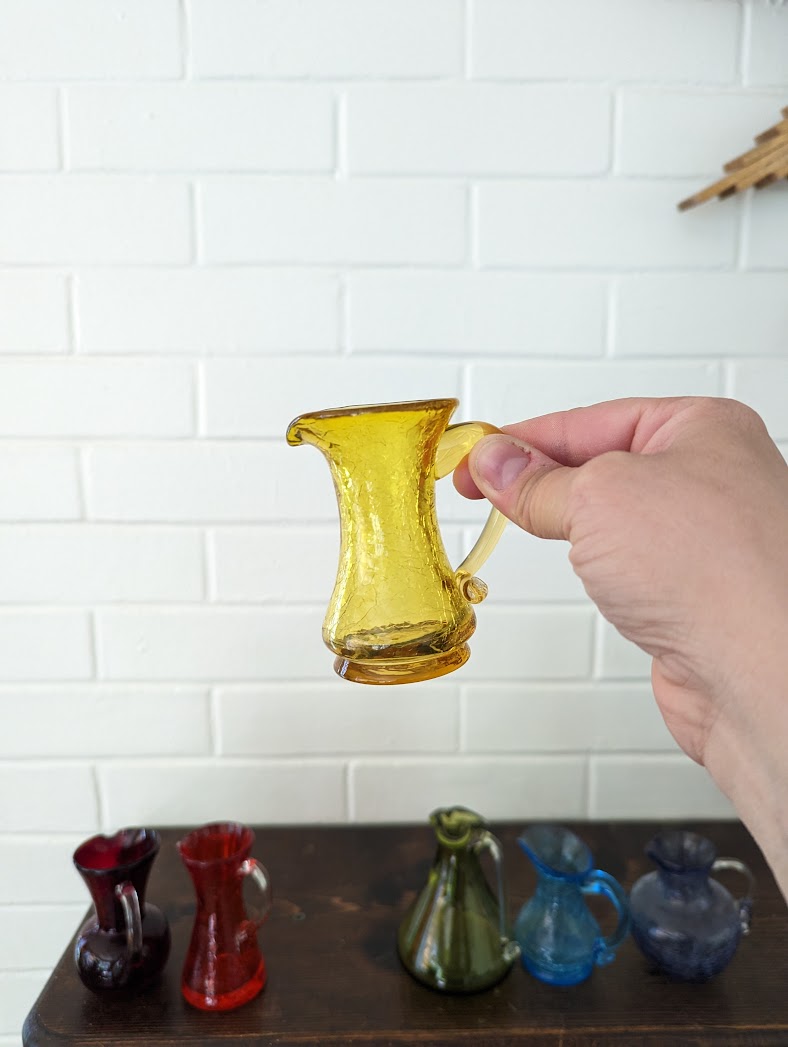 Handblown Rainbow Glass Pitchers (set of 9)