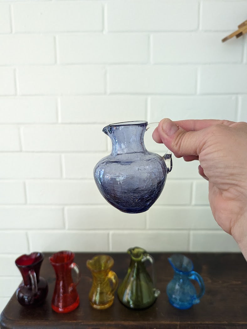 Handblown Rainbow Glass Pitchers (set of 9)