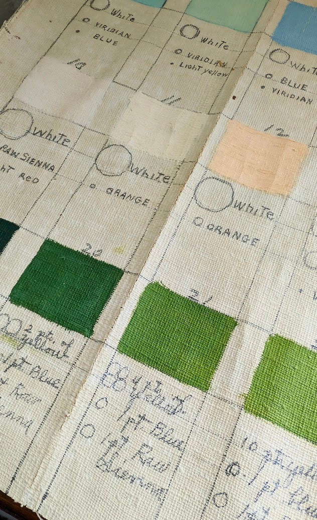 Lois Penny's Art Box with Hand Painted Canvas Color Chart
