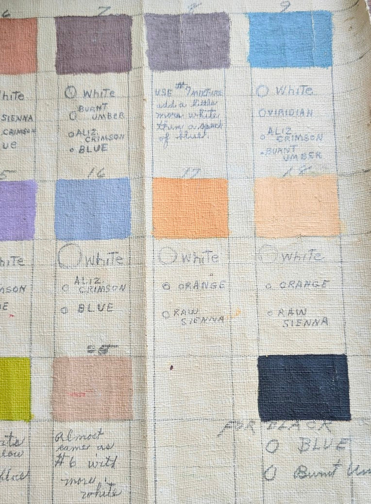 Lois Penny's Art Box with Hand Painted Canvas Color Chart