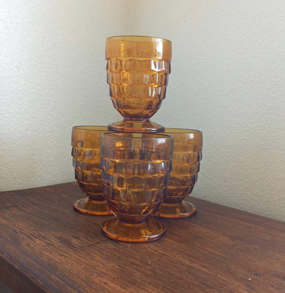 Whitehall Amber Water Glasses (set of 4)