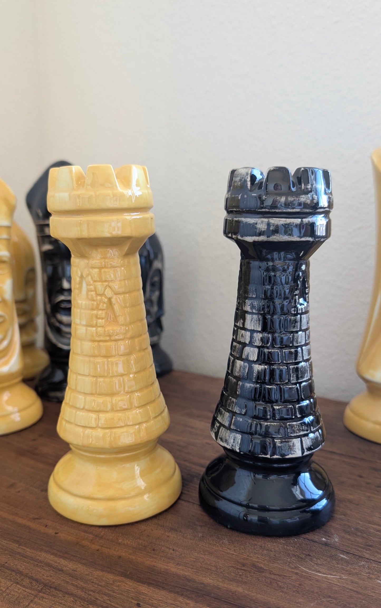Oversized Duncan Ceramic Chess Pieces ( Incomplete, set of 14)