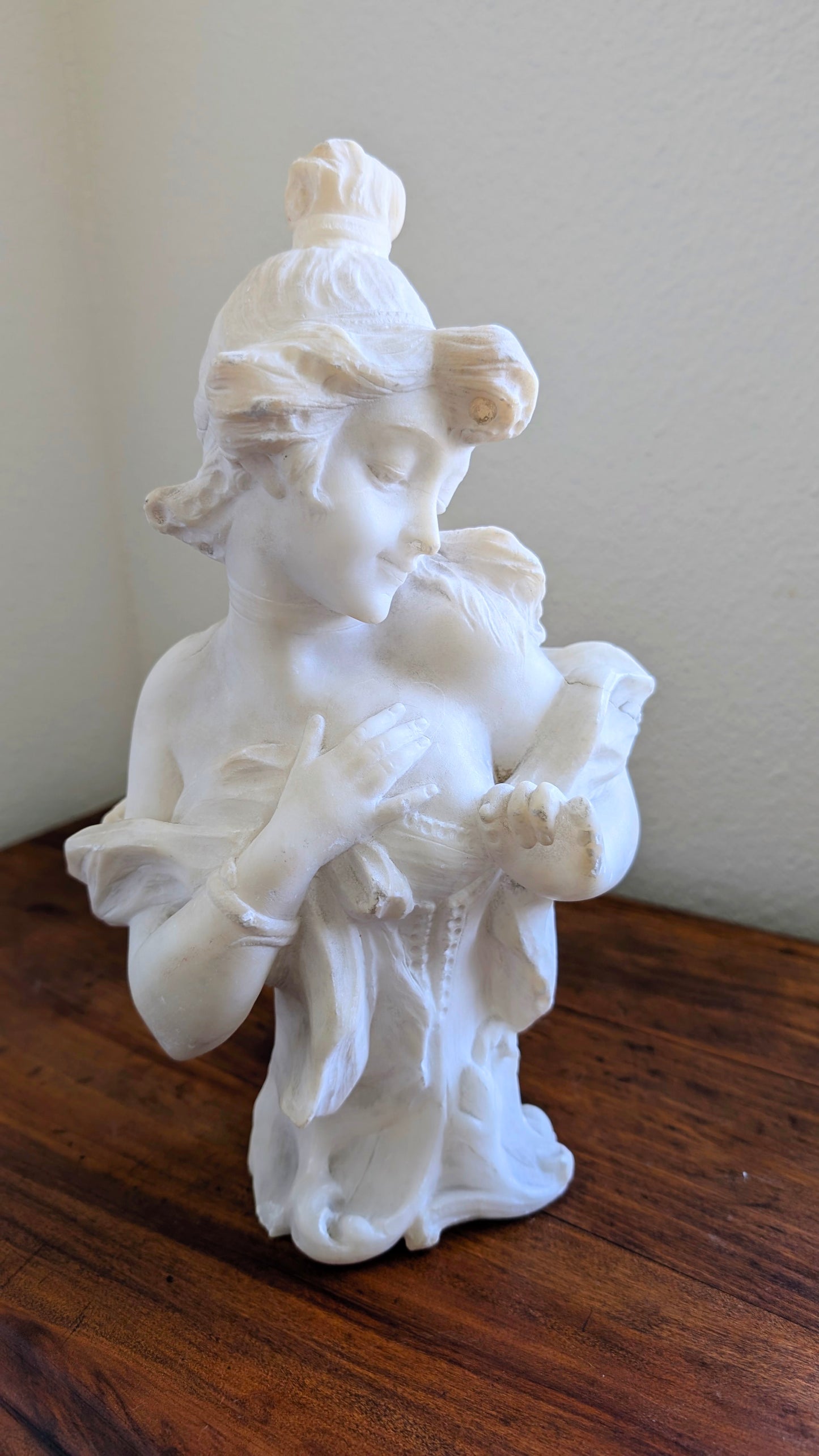 Marble Statuary of Young Woman