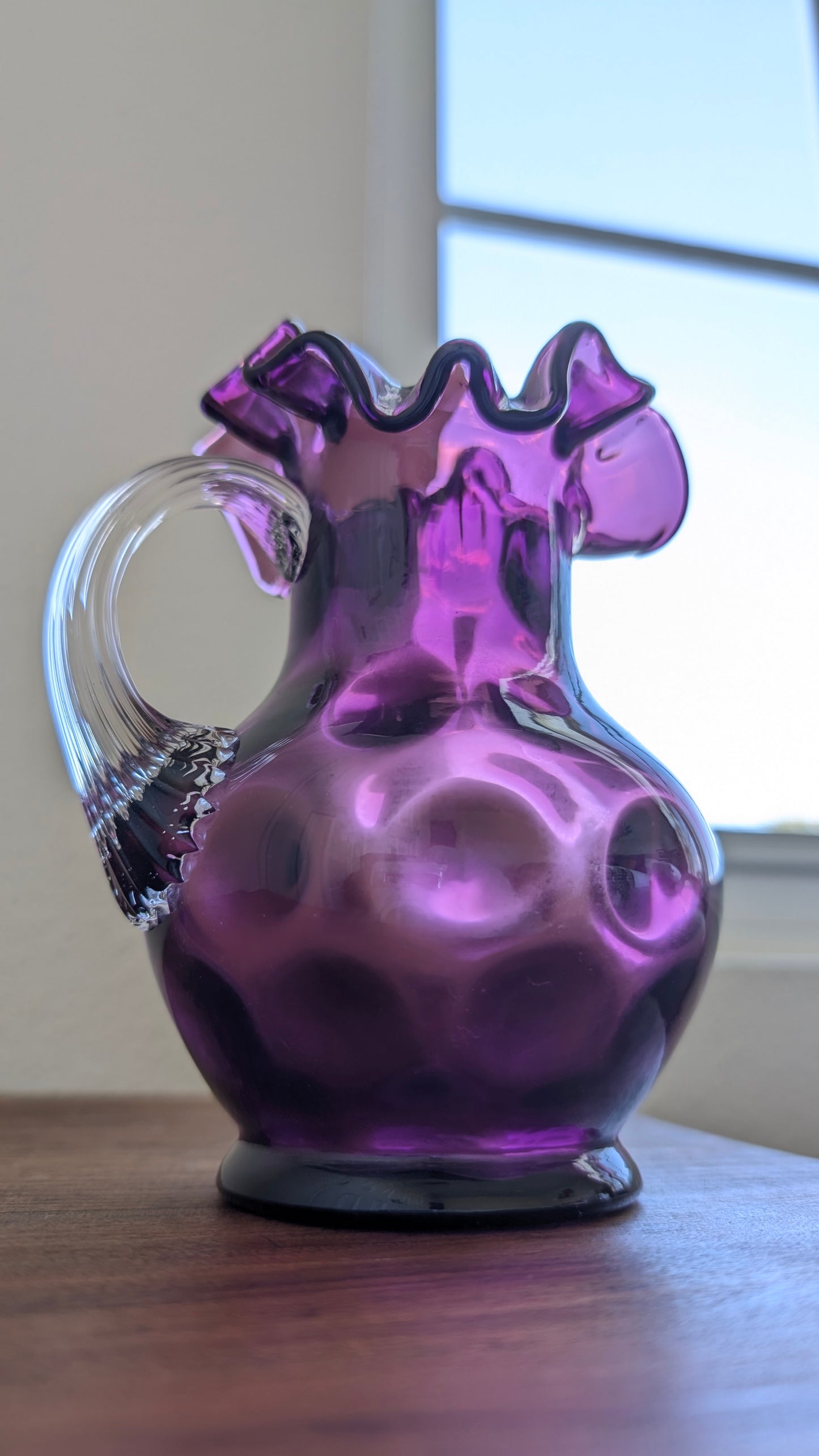 Fenton Amethyst Coin Dot Pitcher