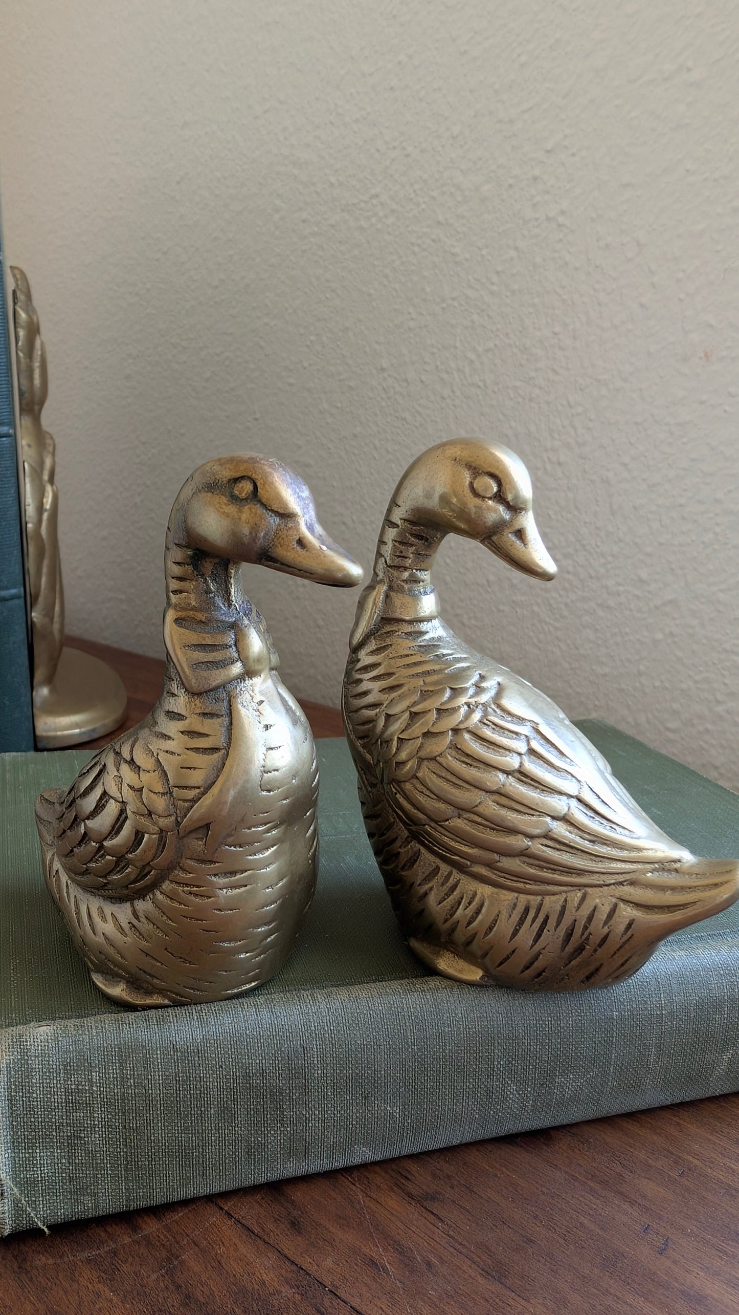 Brass Storybook Goose Figurines (pair)