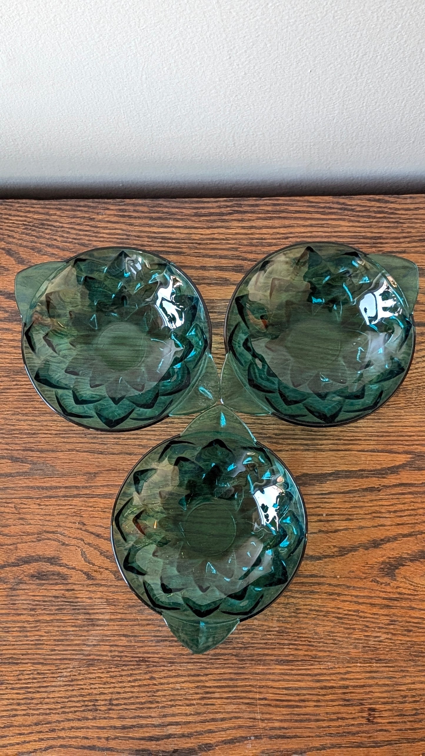 Teal Glass Bowls (set of 3)