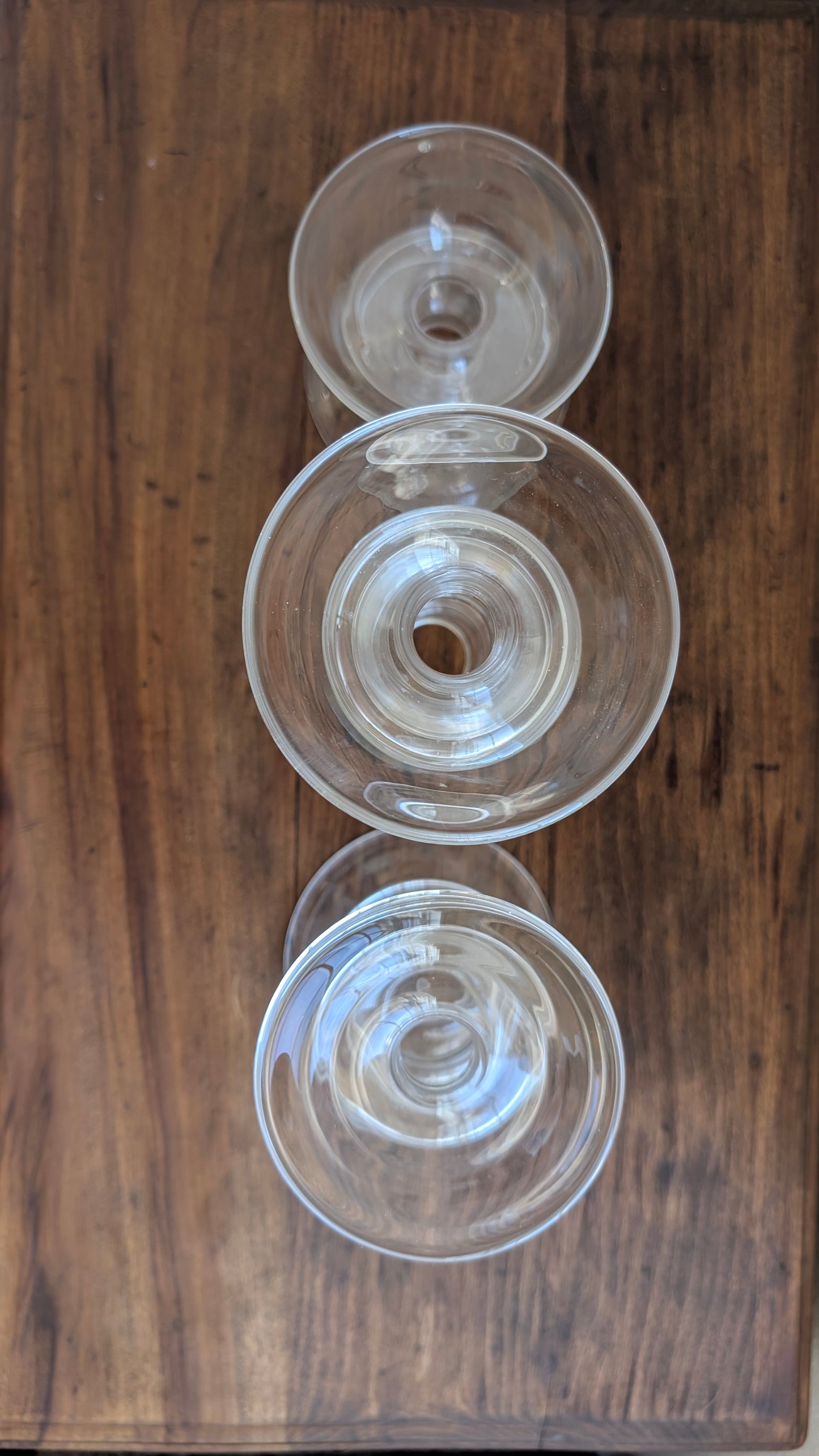 Glass Candlestick Trio