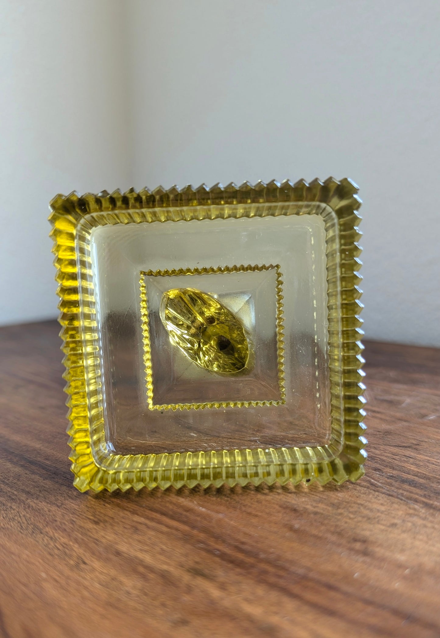 Citrine Glass Dolphin Candlestick