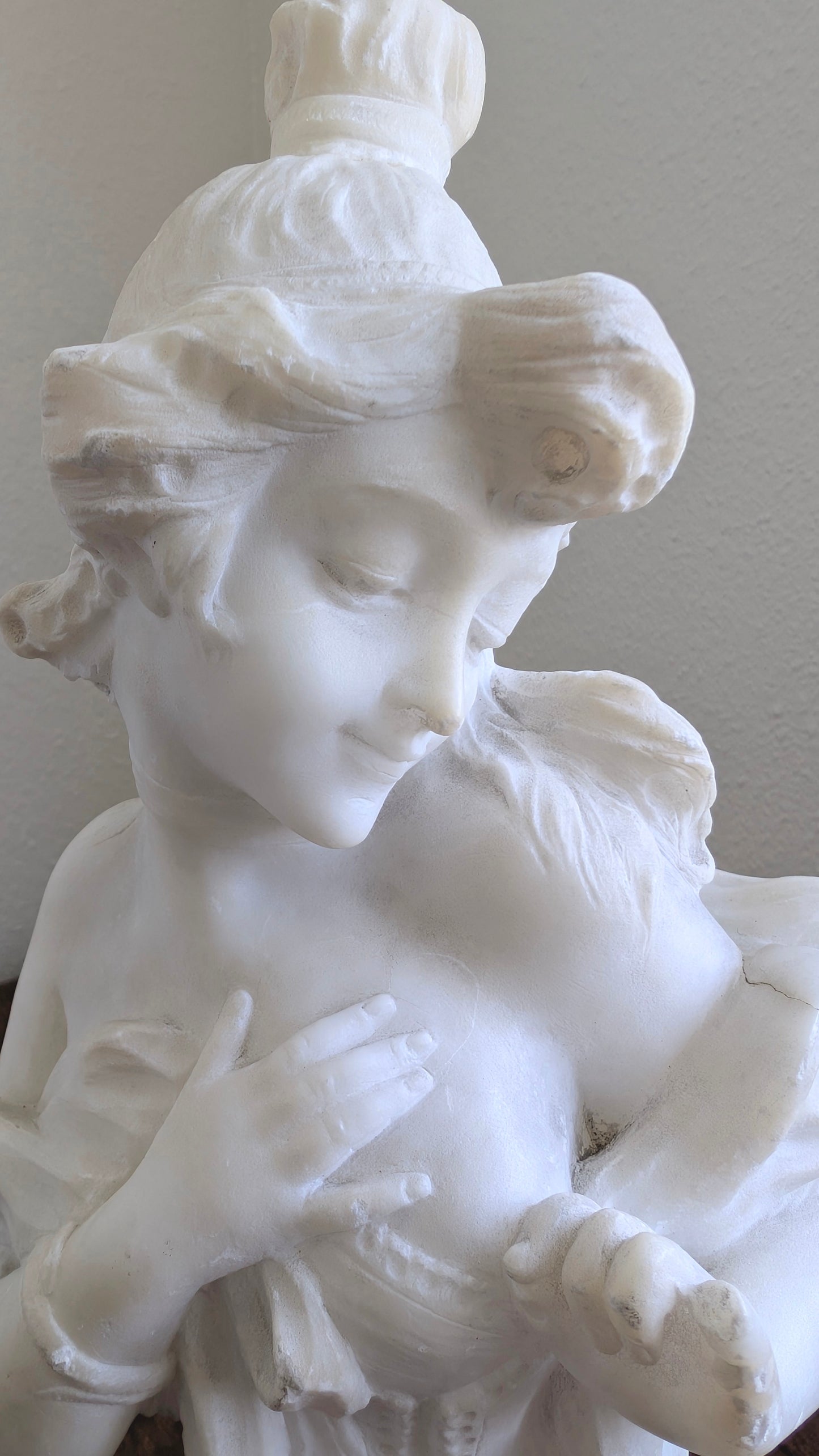 Marble Statuary of Young Woman