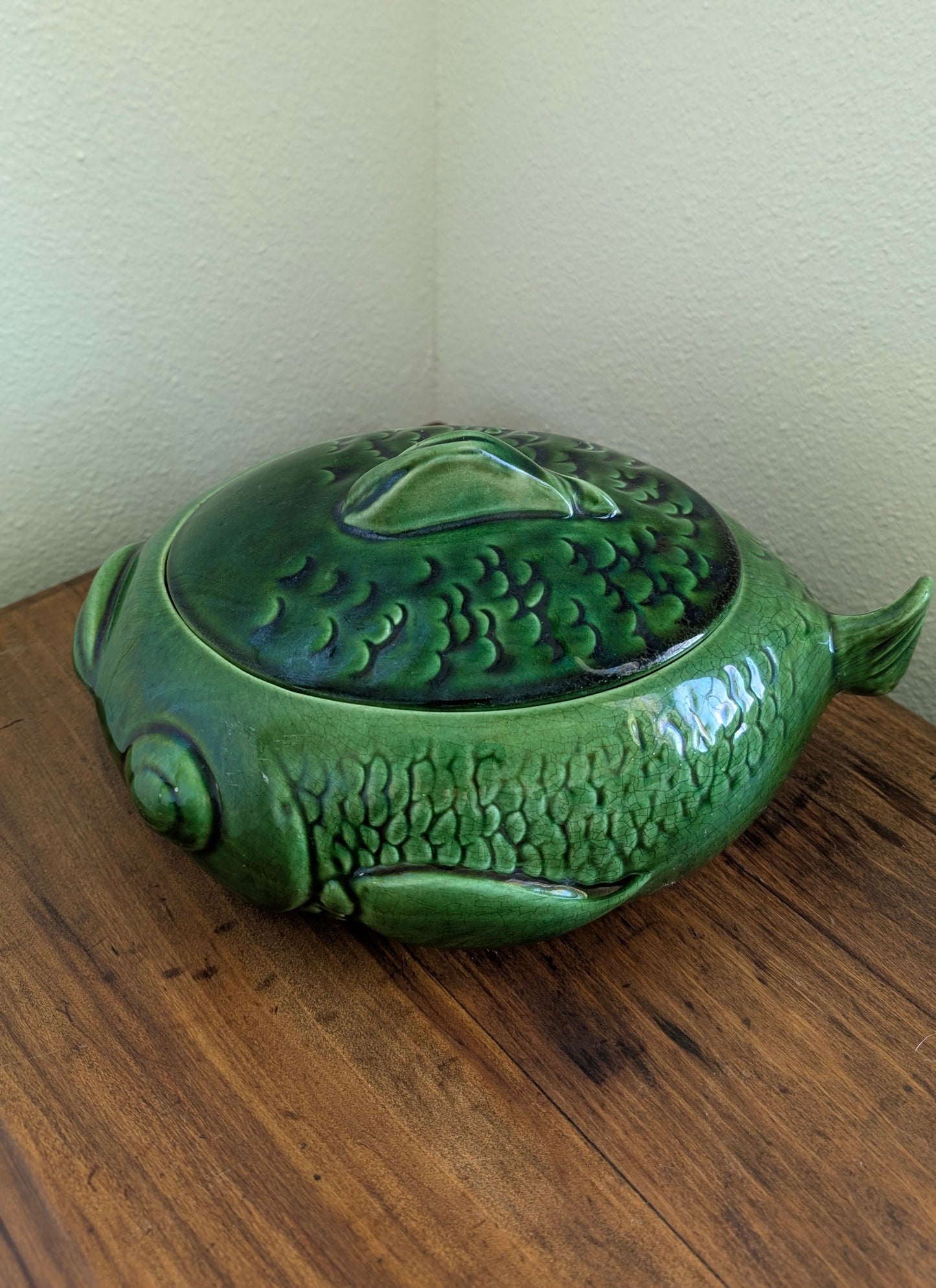 Cemar Pottery Green Fish Tureen
