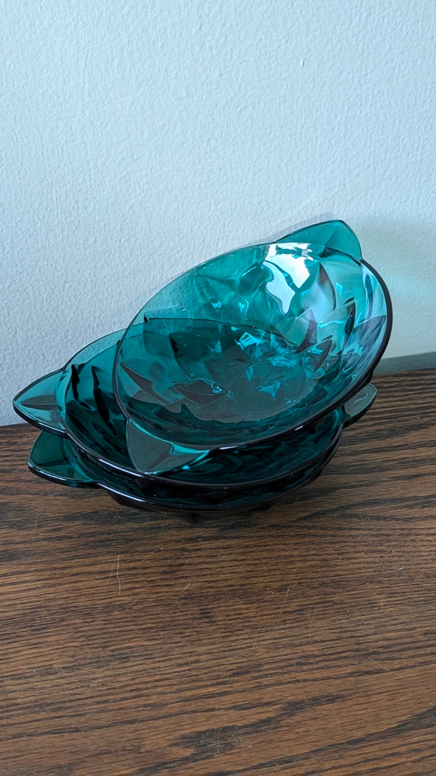 Teal Glass Bowls (set of 3)