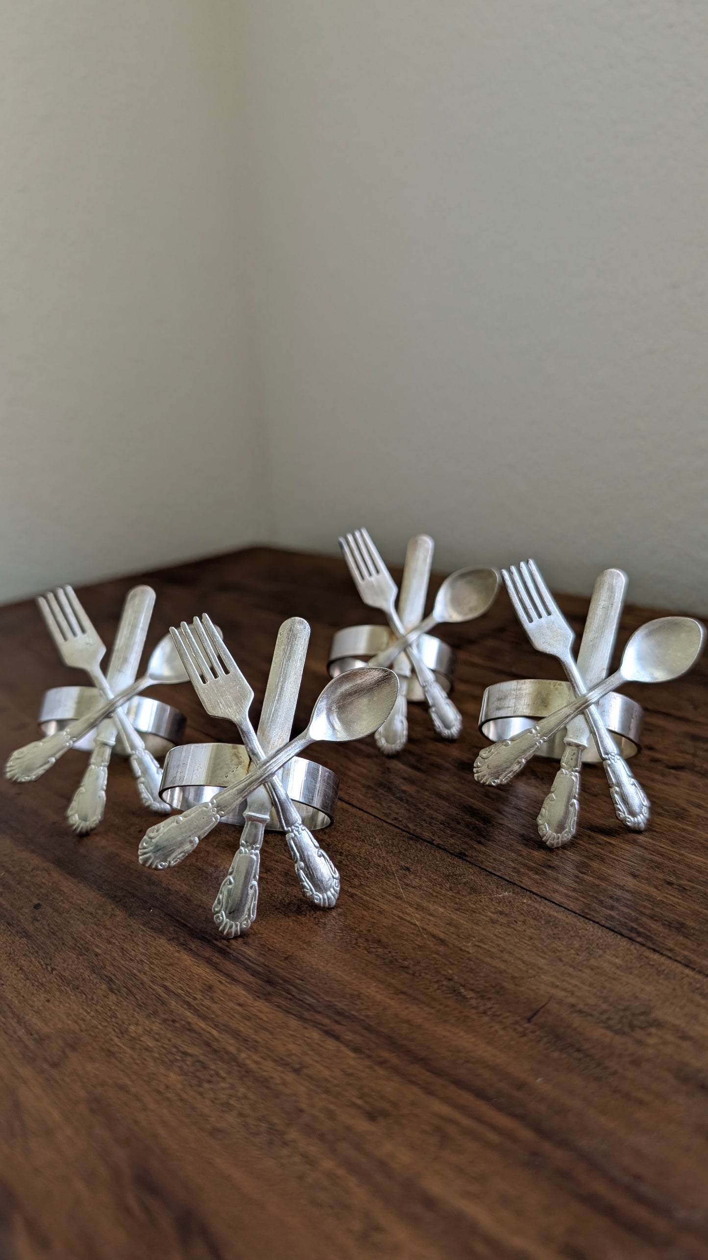 Silverware Napkins Rings (set of 4)