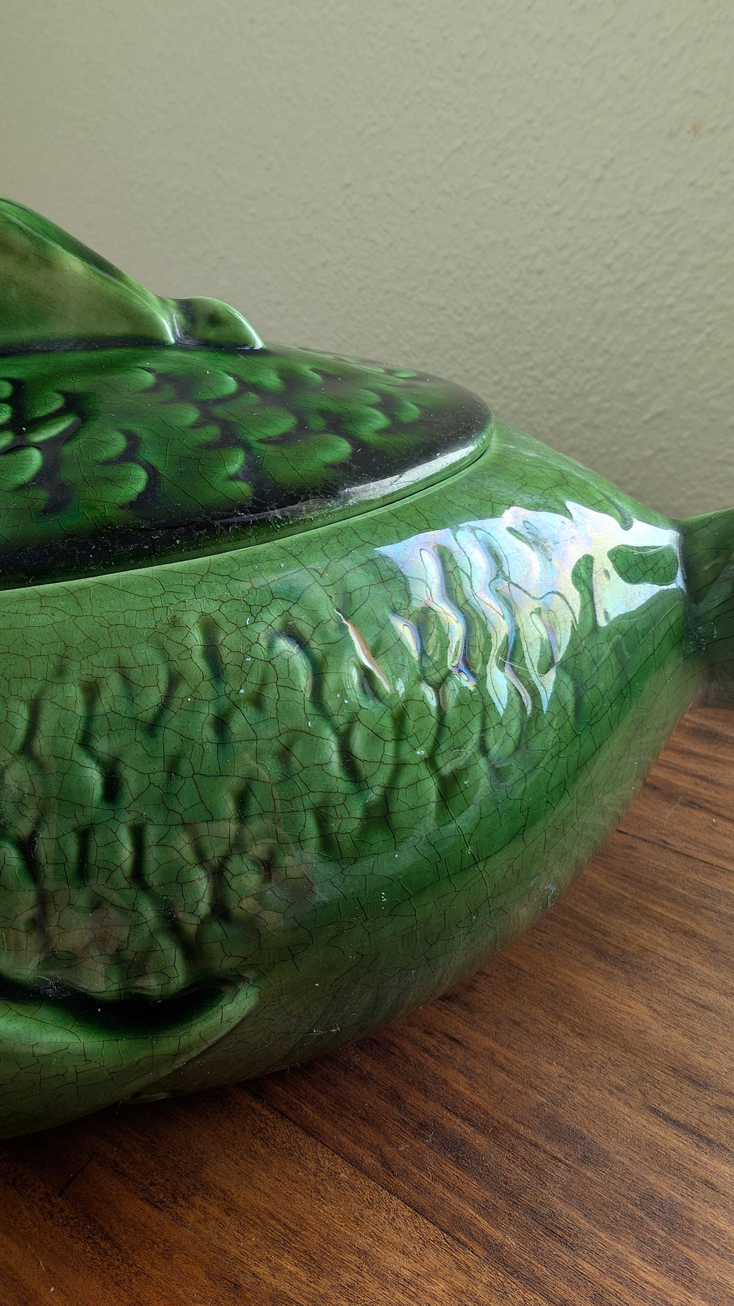 Cemar Pottery Green Fish Tureen