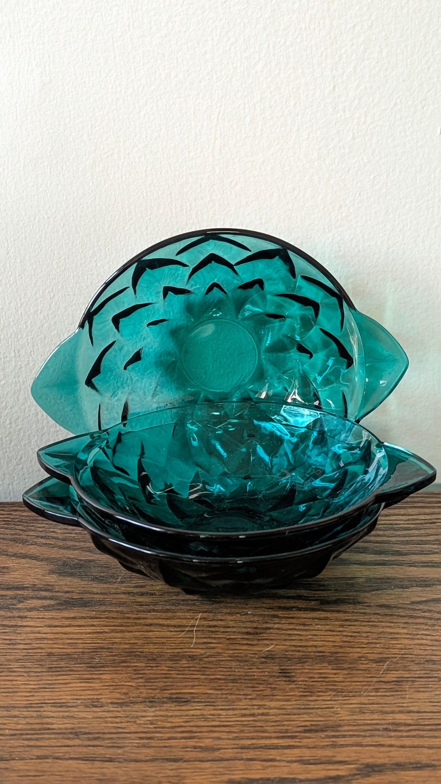 Teal Glass Bowls (set of 3)