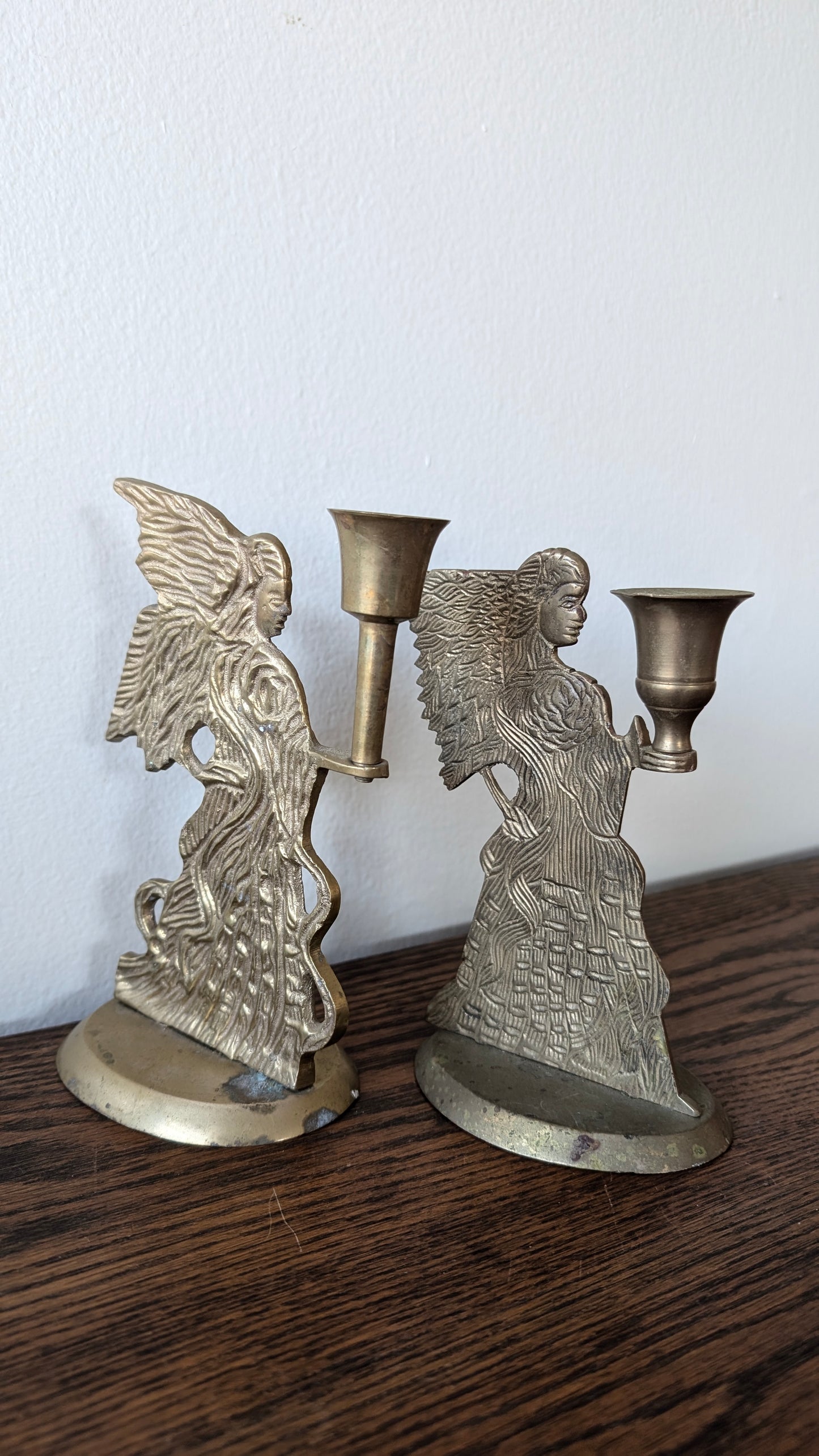 Brass Angel Candlestick Holders (set of 2)