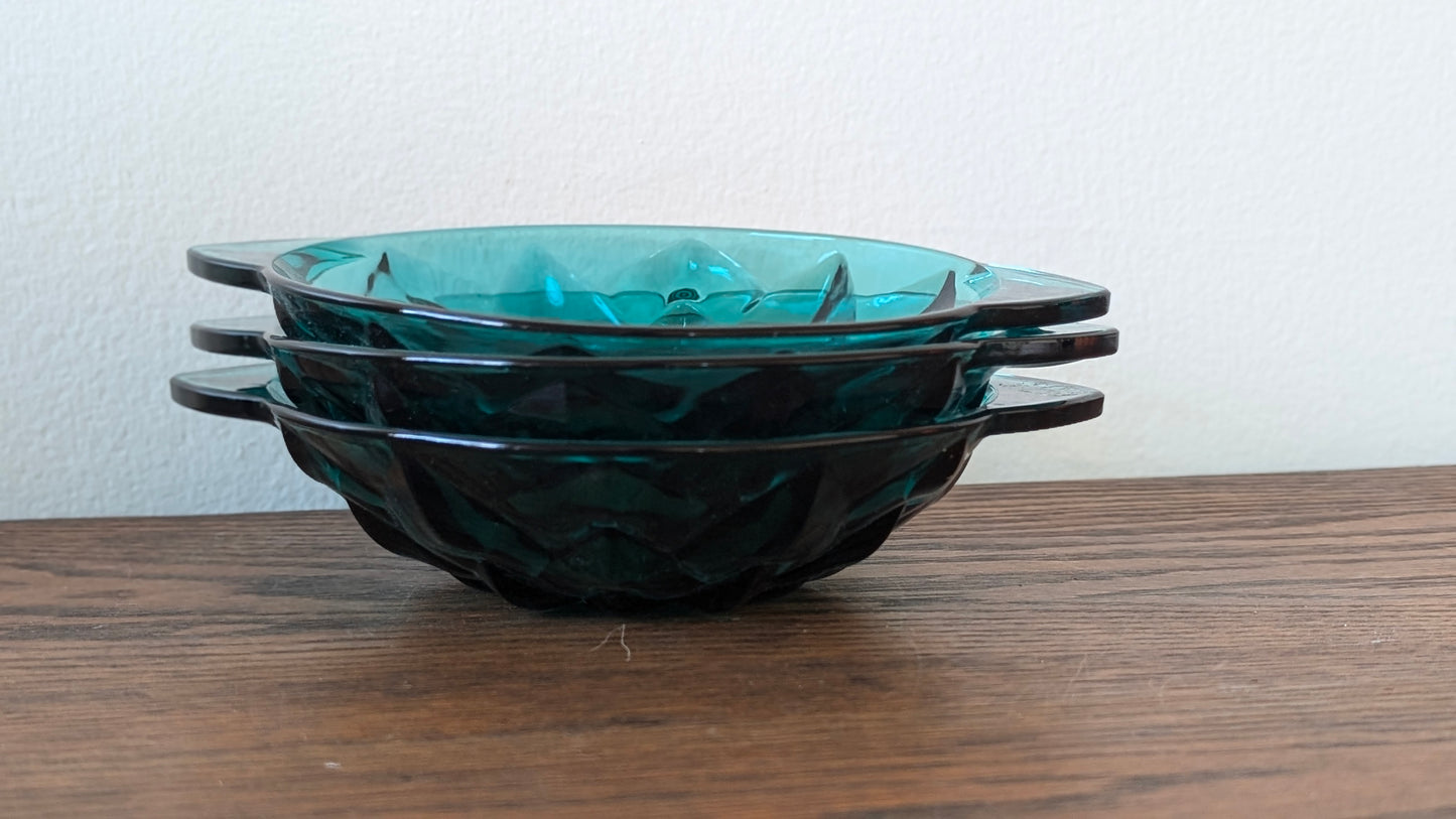 Teal Glass Bowls (set of 3)