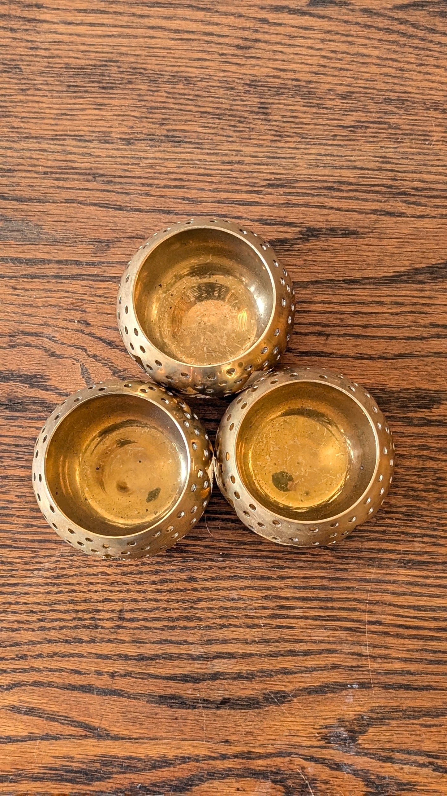 Brass Christmas Tree Votive Holders (set of 3)