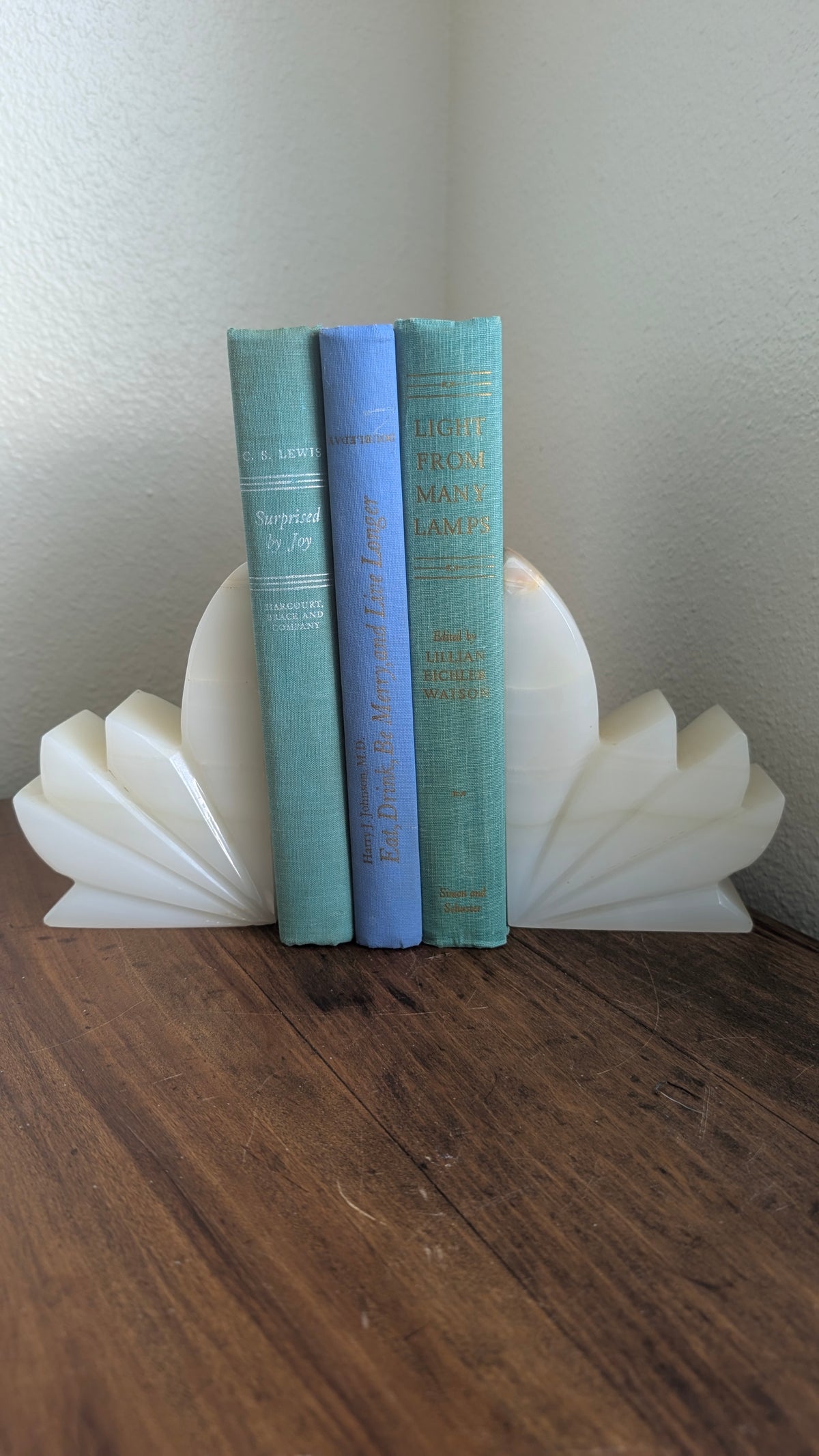 White Onyx Fan Bookends (pair)