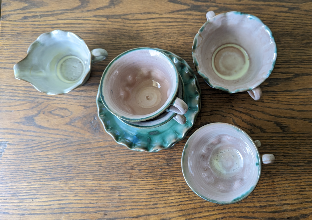 Vintage 1940's-1963 Stangl Terra Rose Pottery Tea Set (10 piece)