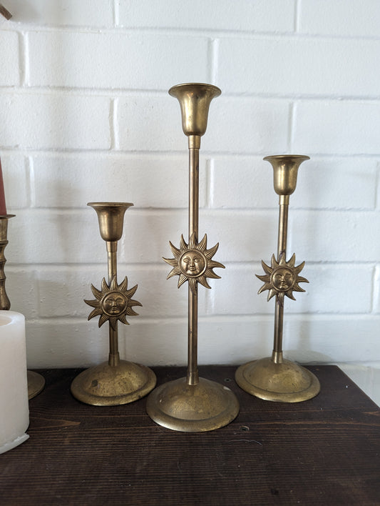 Brass Candelabras with Suns