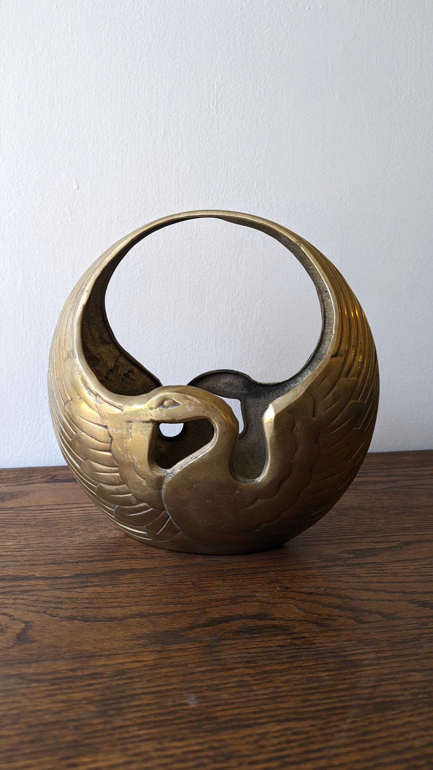 Brass Swan Planter