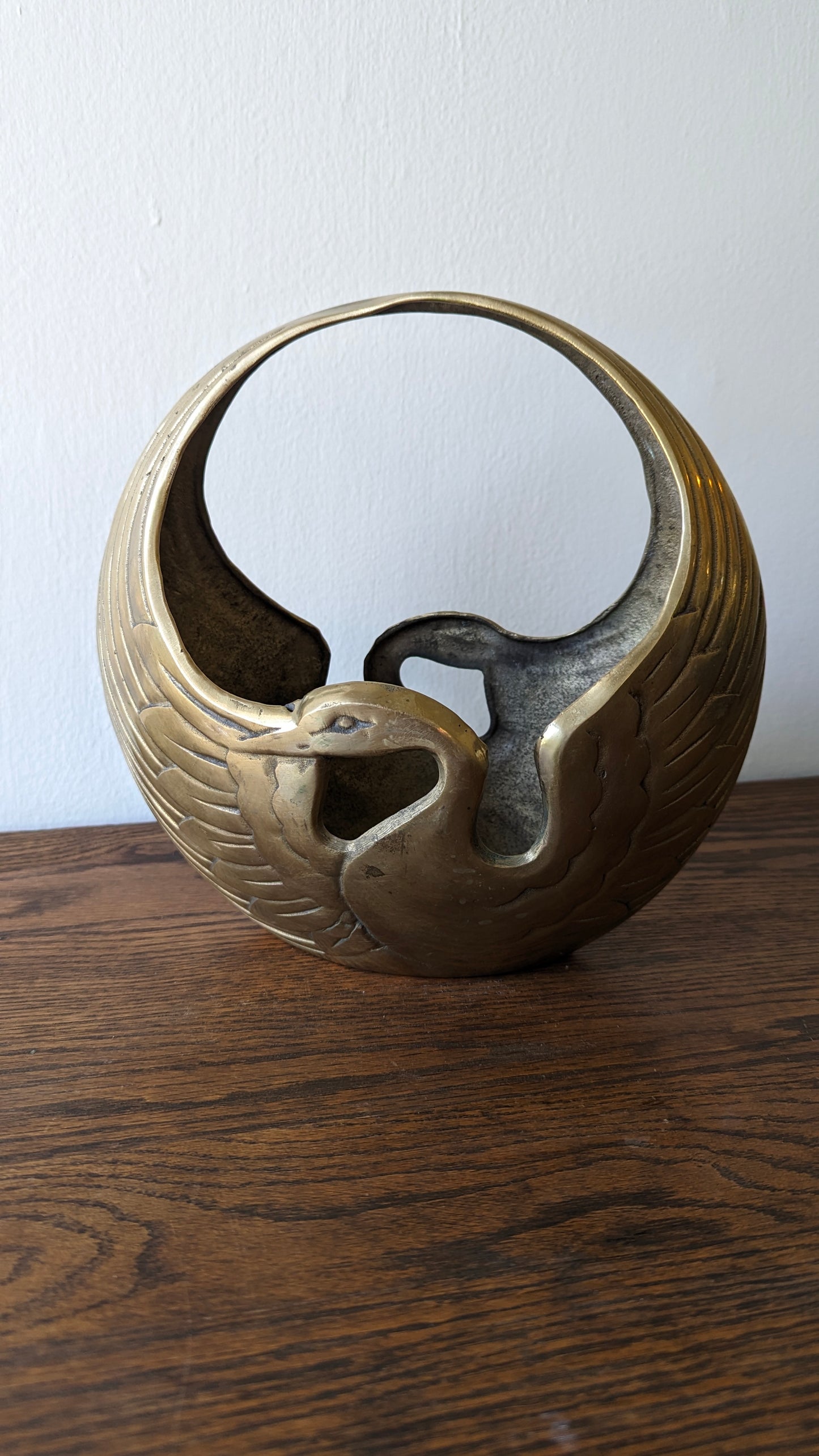 Brass Swan Planter