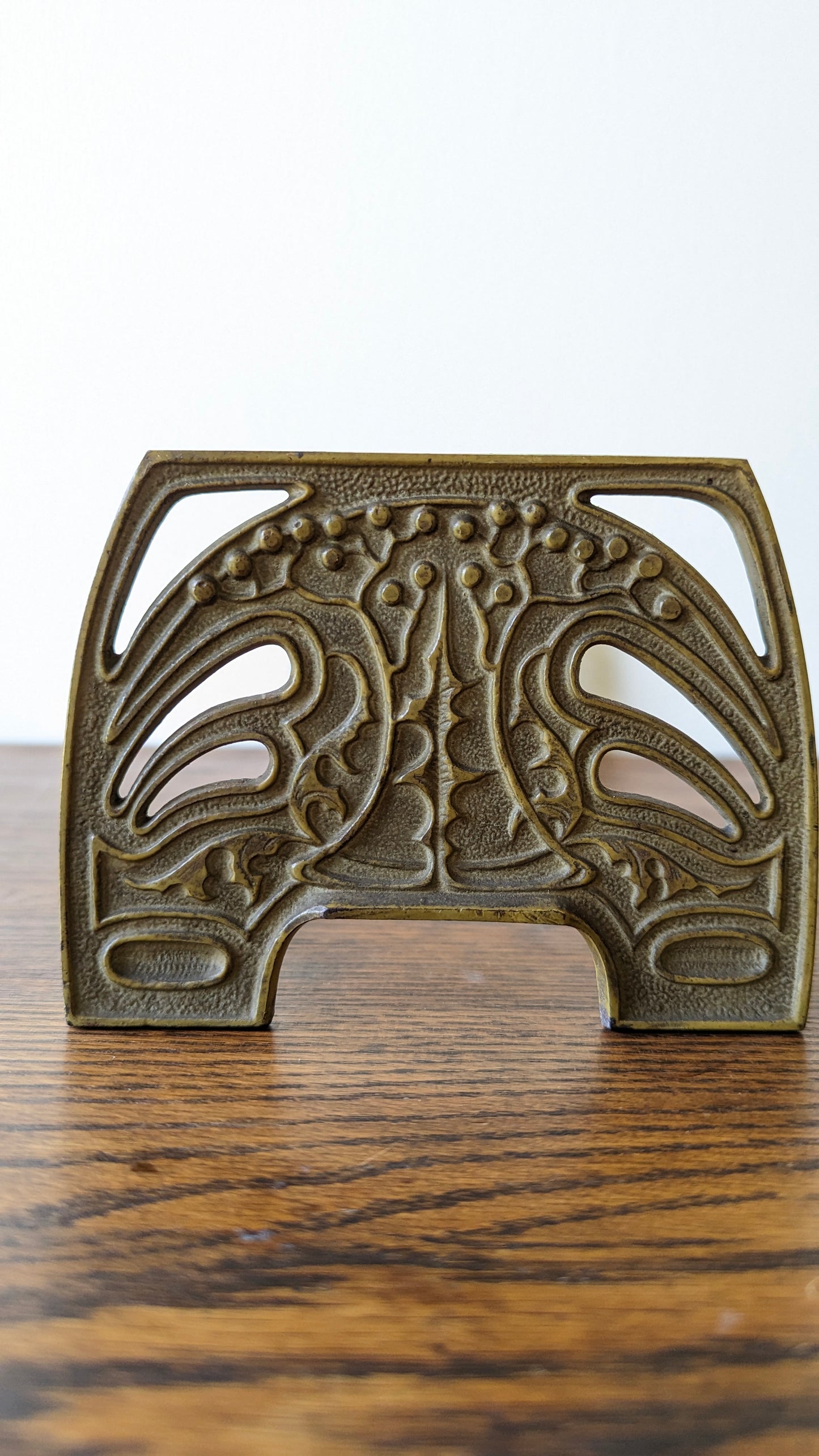 Vintage Art Nouveau Brass Expandable Book Holder