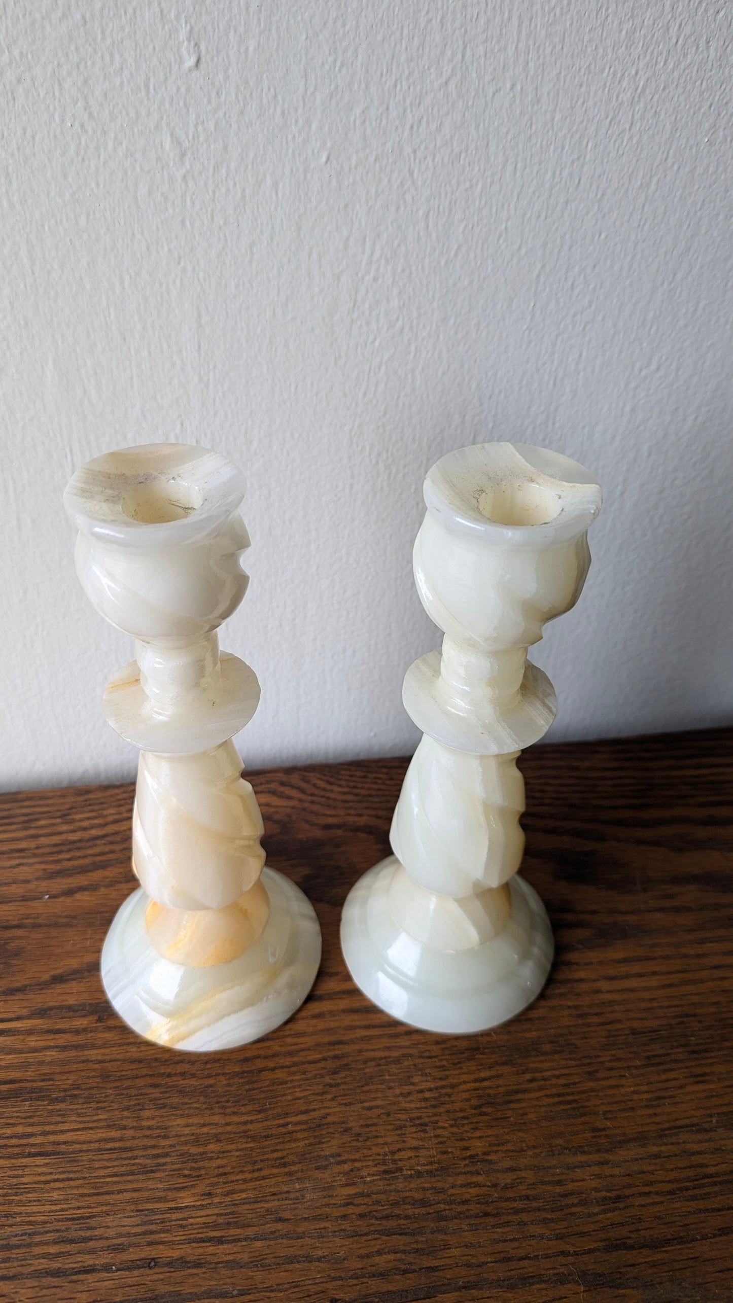 Vintage Onyx Candlestick Holders(pair)