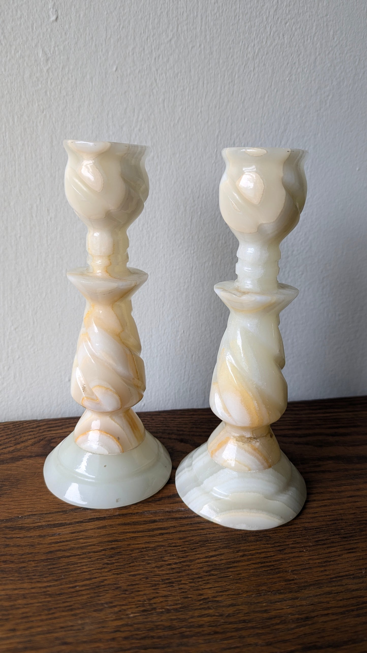 Vintage Onyx Candlestick Holders(pair)