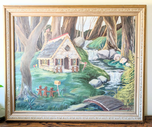 Vintage Fairy Tale Painting by Akmentin 1958