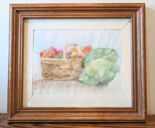 Harvest Basket Watercolor by Holly Hastings