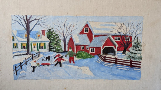 Winter Landscape of Smithfield Farm Vermont by Peggy Schofield 1949 Unframed