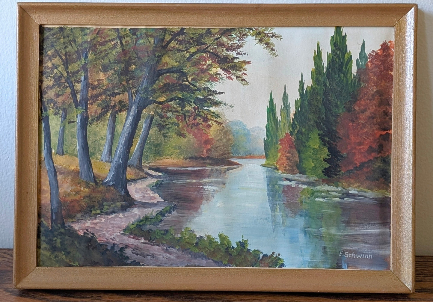 Fall Landscape Watercolor by E. Schwinn