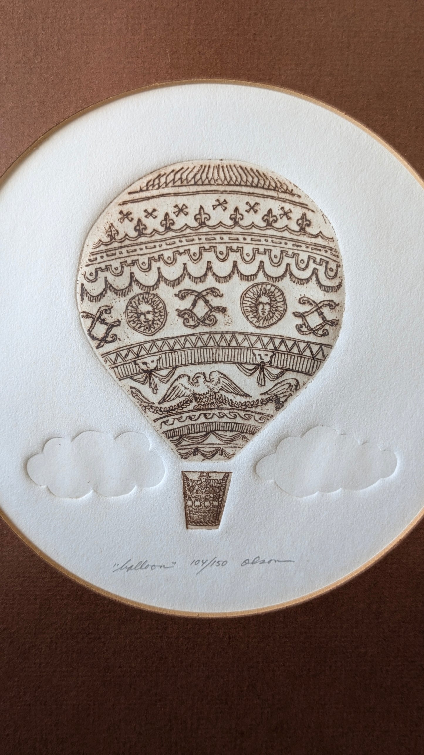 Signed and Numbered Balloon Etching 104/150 by David Olson