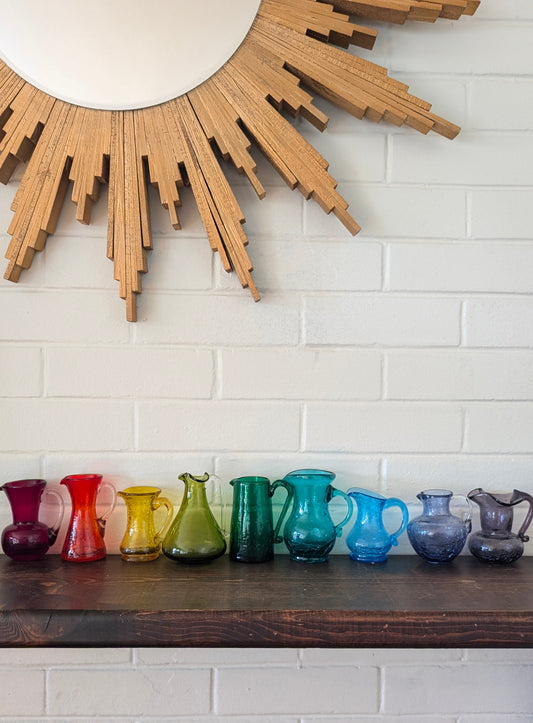 Handblown Rainbow Glass Pitchers (set of 9)