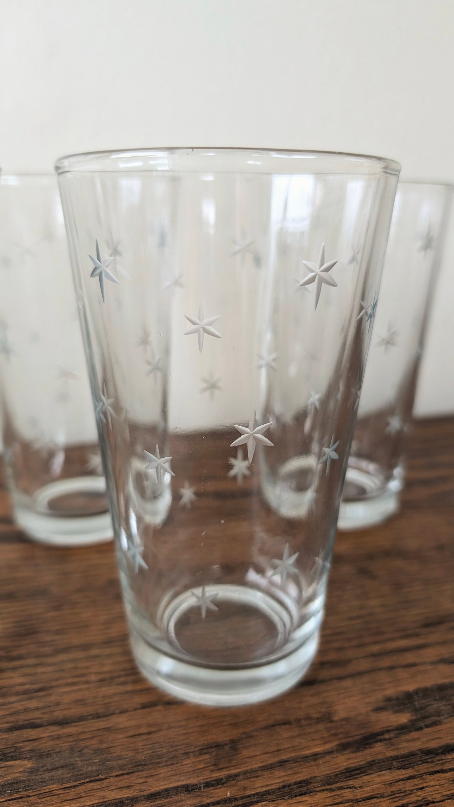 1950's Libby Starburst Etched Glass Tumblers (set of 4)