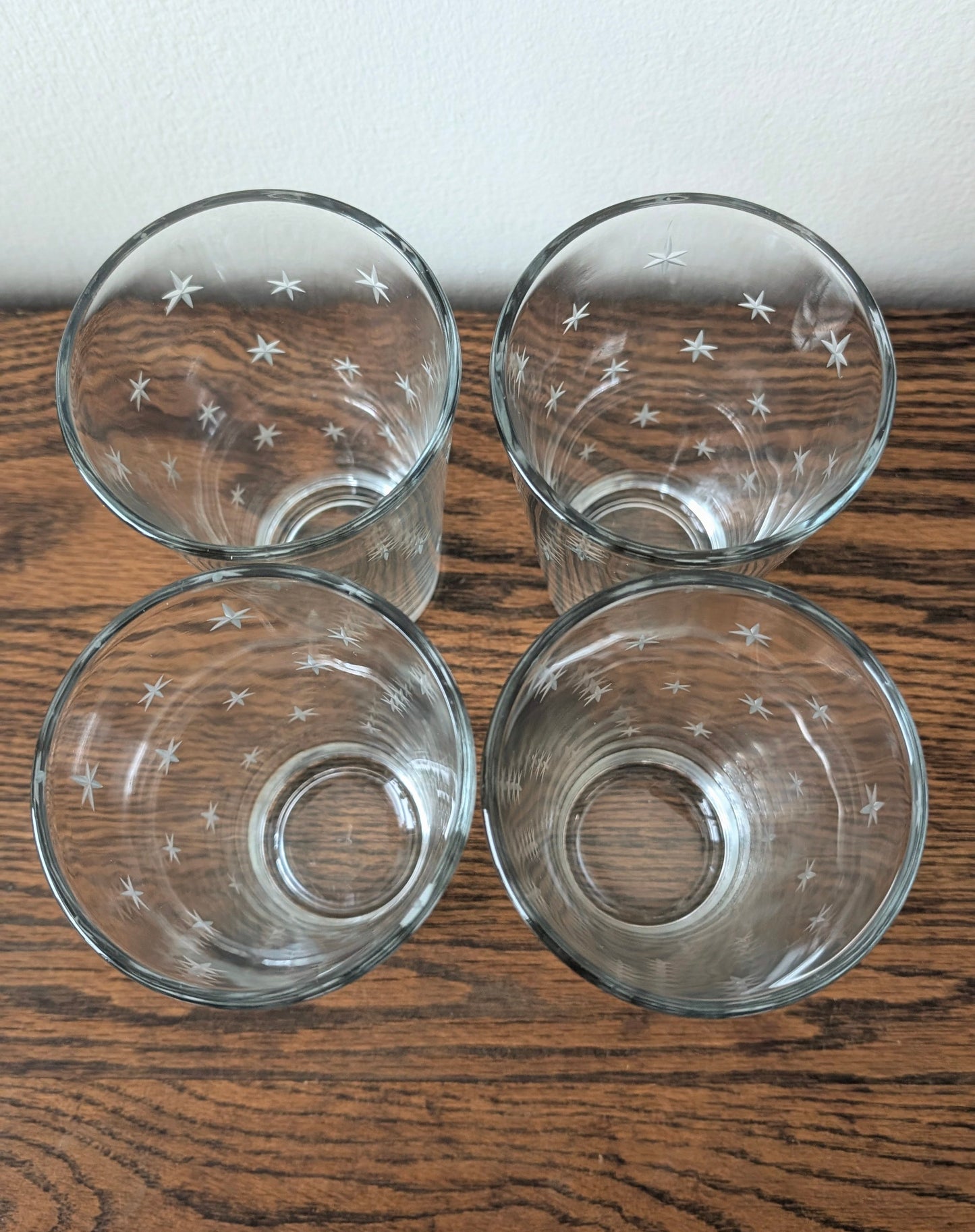 1950's Libby Starburst Etched Glass Tumblers (set of 4)