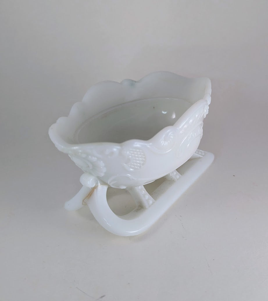 Milk Glass Sleigh