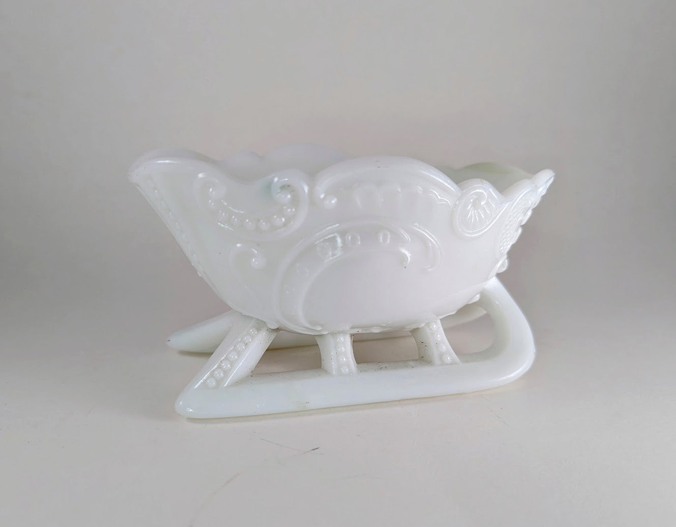 Milk Glass Sleigh