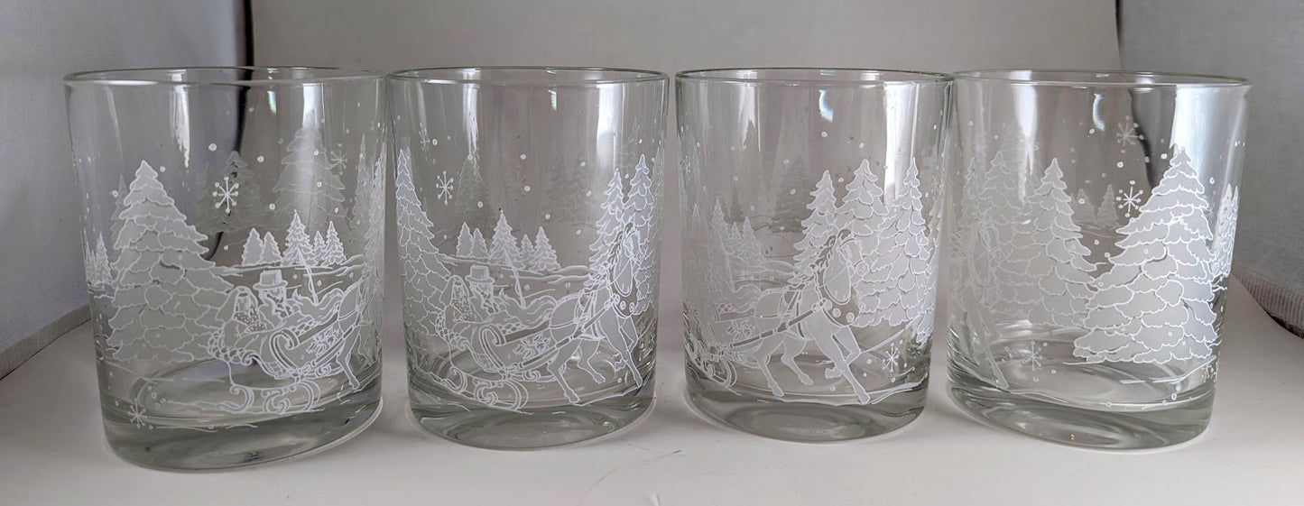 Avon Through the Woods Old Fashioned Glasses (set of 4)