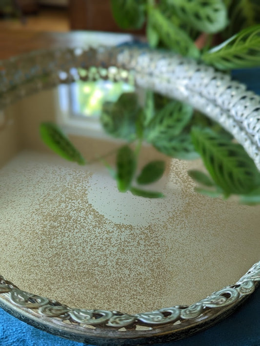 Oval Mirror Tray with Filligree