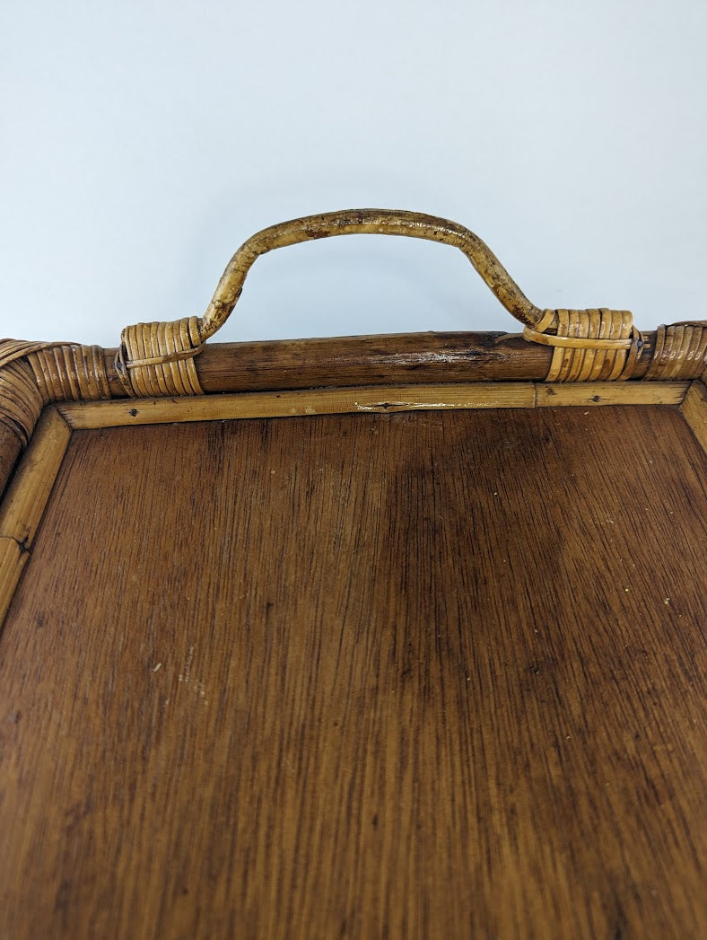 Bamboo and Rattan Wooden Serving Tray