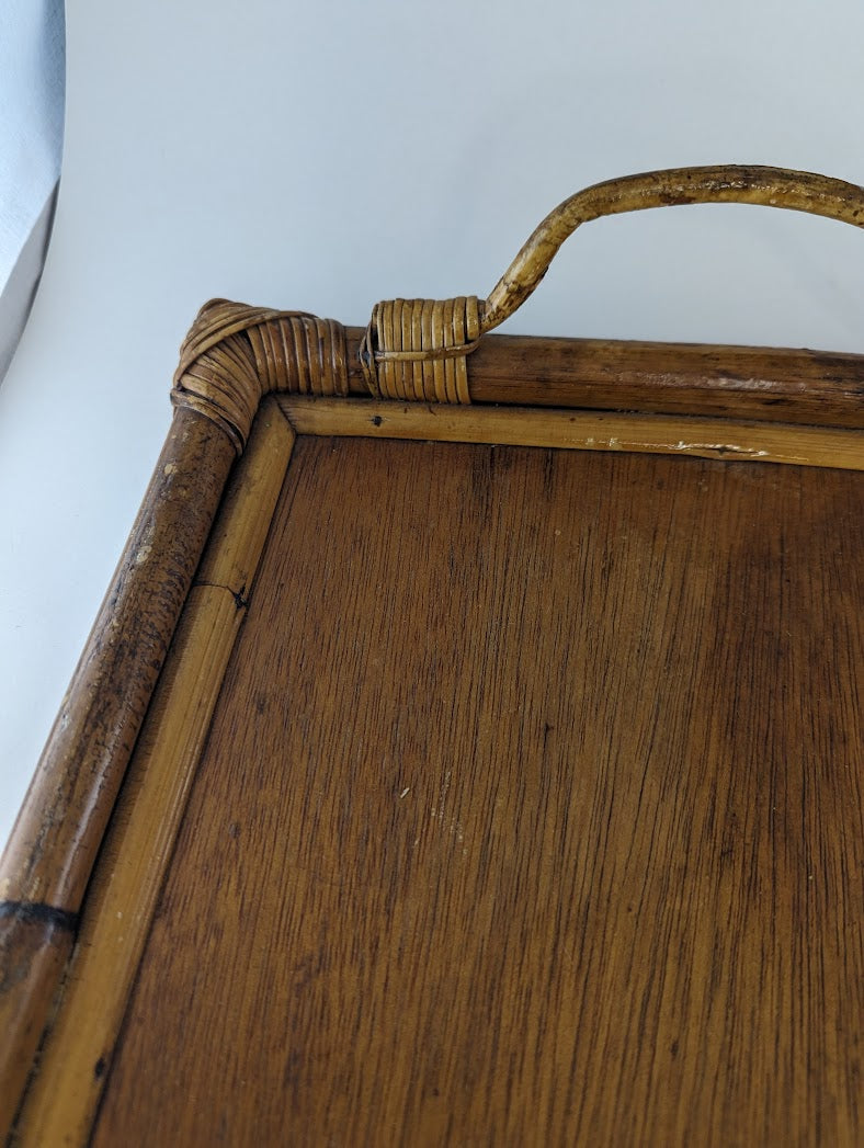 Bamboo and Rattan Wooden Serving Tray