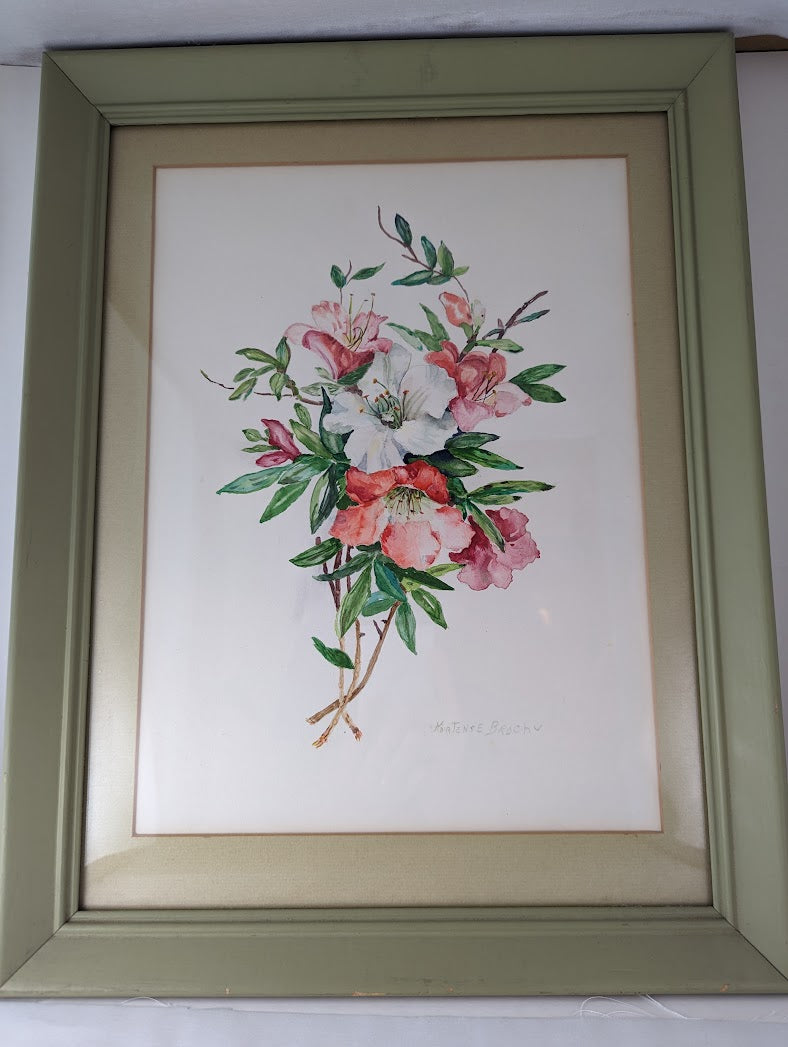 Framed Watercolor by Hortense Brochu